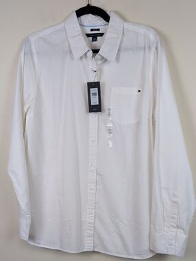 Tommy Hilfiger Classic Fit White Button-Down Cotton Shirt Size XL NWT